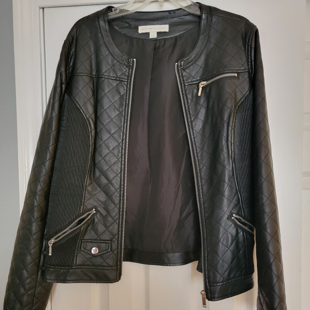 NYC Medium faux leather moto jacket